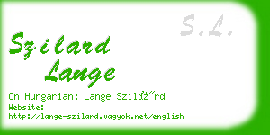 szilard lange business card